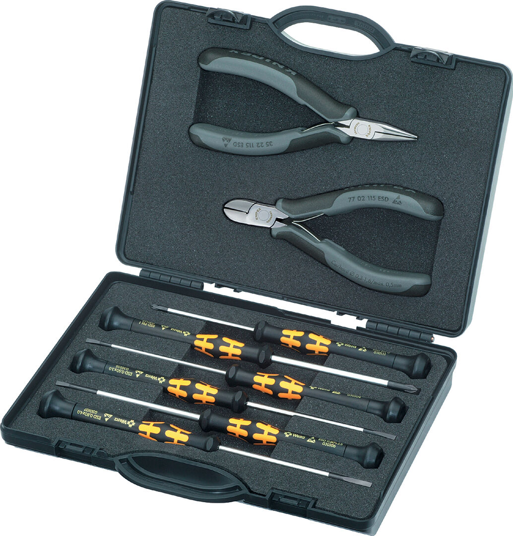 KNIPEX 00 20 18 ESD Elekt.zangen-Set Werkzeugen für Arbeiten an elekt. Bauteil
