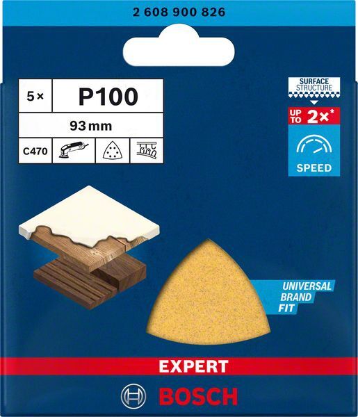 BOSCH Schleifblatt C470 EXPERT 93mm K 100 VE 5