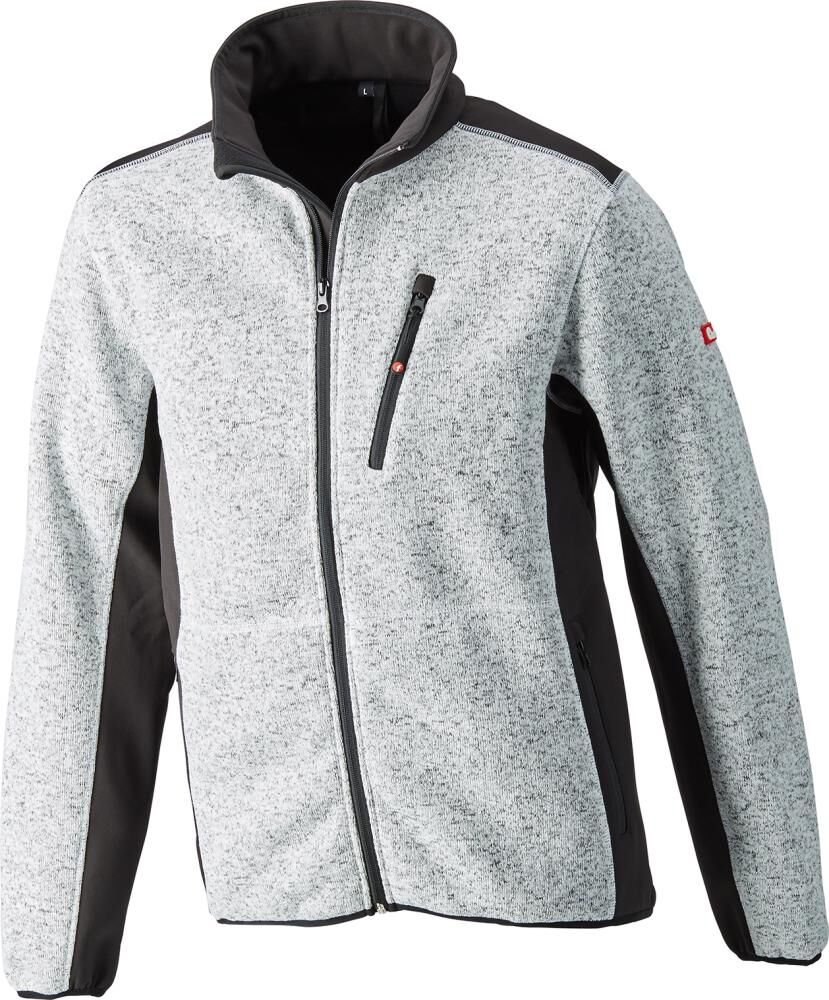 Strickjacke,Softshell,Gr. L,hellgrau-schw.,FORTIS