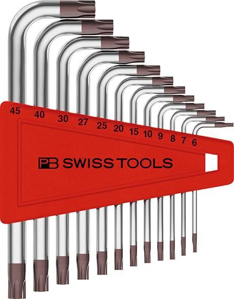PB SwissTools Winkelschraubendreher-Satz im Kunststoffhalter, 12-teilig T6-T45