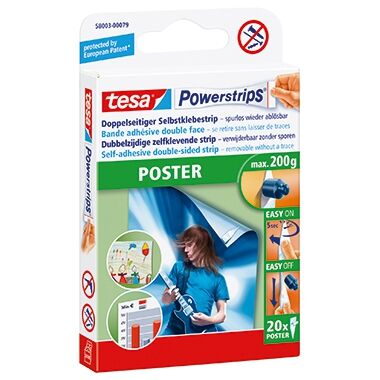 TESA Klebestücke Powerstrips Poster 58003-0079 81x15mm ws 20St./Pack. TESA Klebestücke Powerstrips Poster 58003-0079 81x15mm ws 20St./Pack.