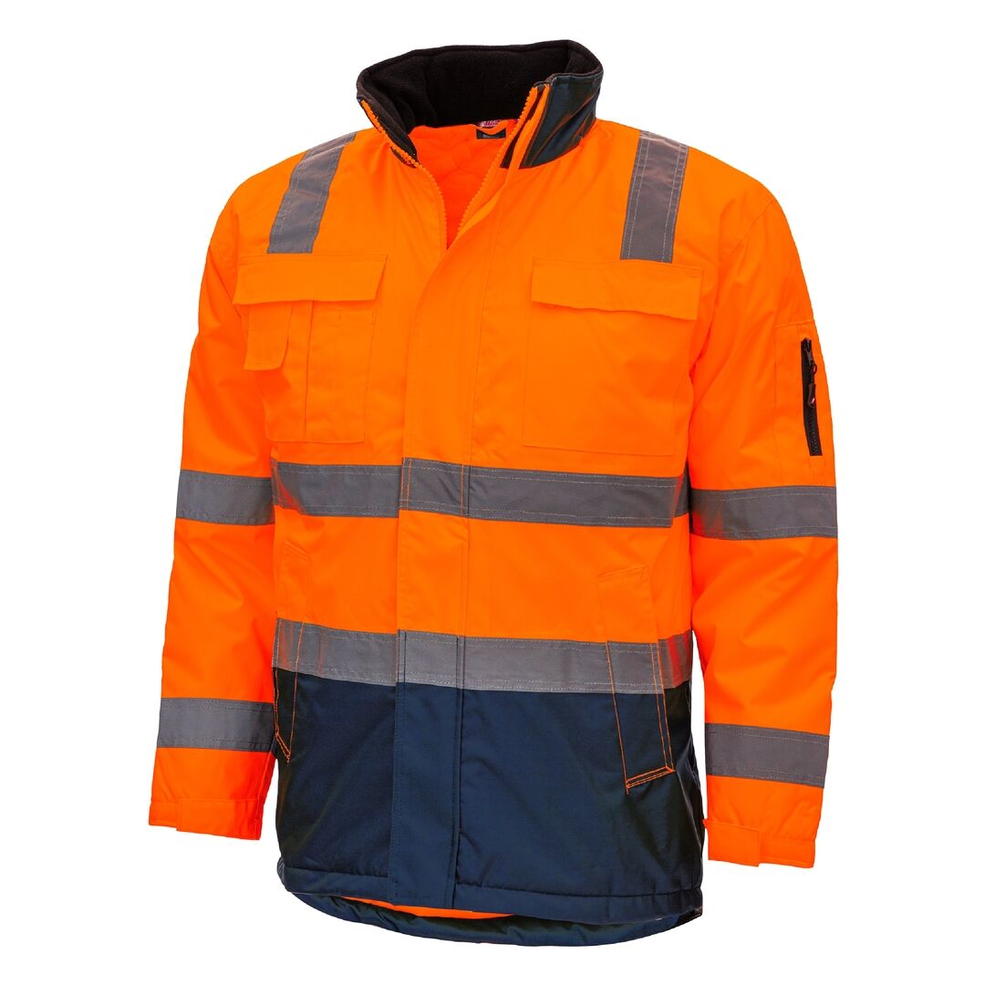 NITRAS MOTION TEX VIZ Warnschutz-Parka Gr.L hi-vis orange/marine Kl. 3 7144