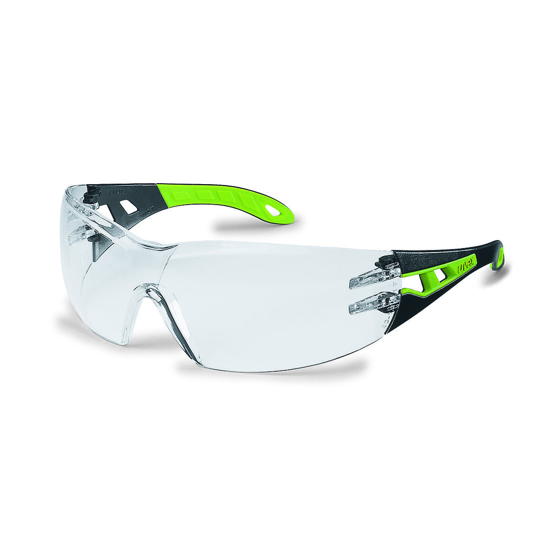 UVEX Schutzbrille pheos exc. AS AF klar schwarz/grün 9192.225 UVEX Schutzbrille pheos exc. AS AF klar schwarz/grün 9192.225
