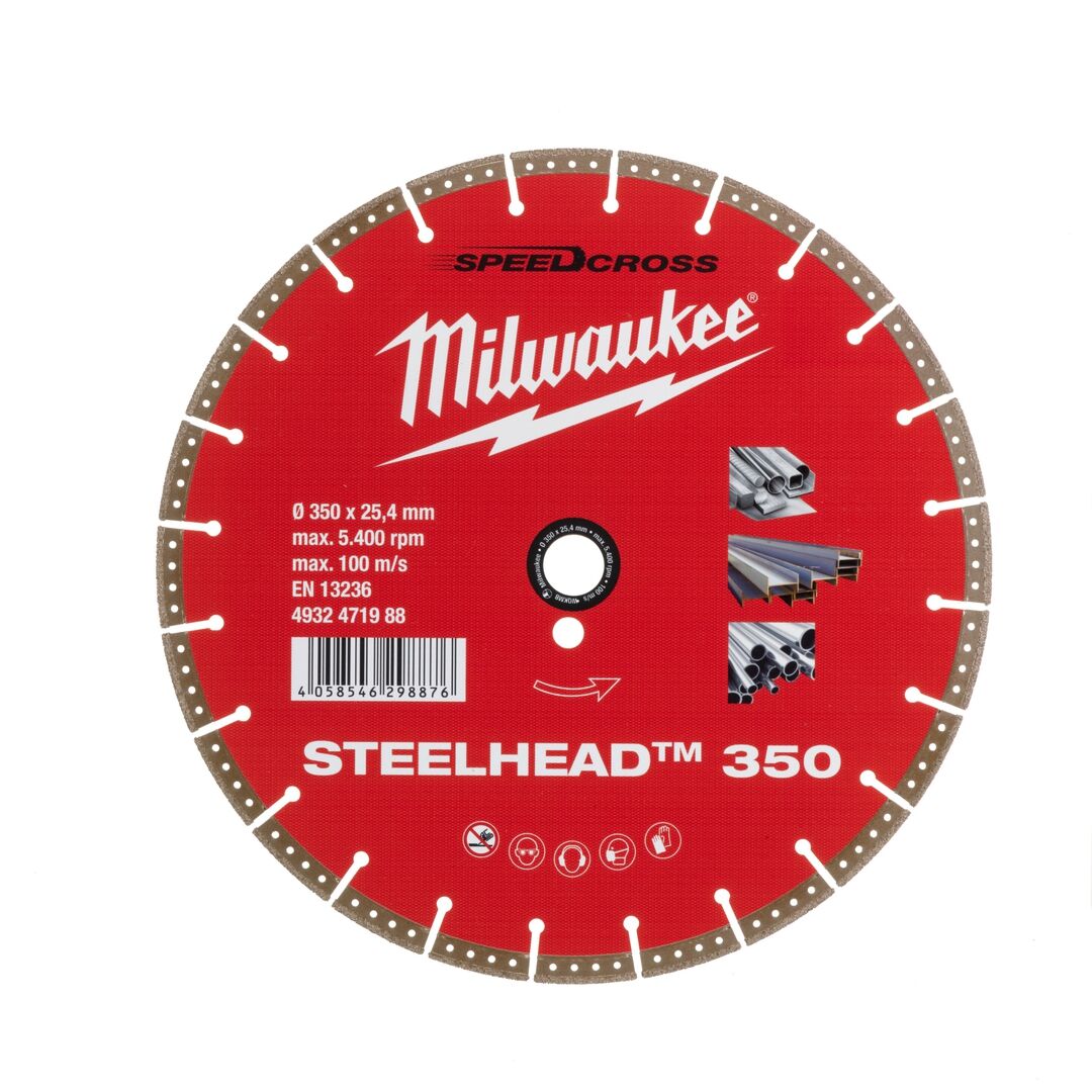 MILWAUKEE Diamanttrennscheibe DH STEELHEAD 350mm für Stahl, Edelstahl und Beton