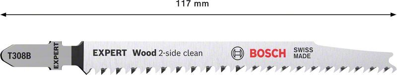 BOSCH Stichsägeblatt T308B EXPERT Wood 2-Side Clean VE 100