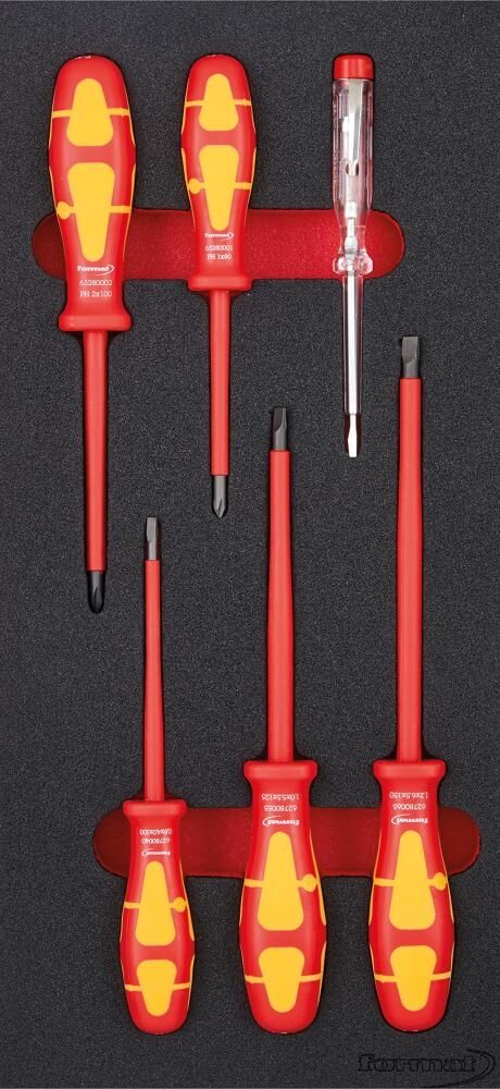 FORMAT Modul VDE Schraubendreher-Set 6-tlg. mit Schlitz & Kreuzschlitz FORMAT Modul VDE Schraubendreher-Set 6-tlg. mit Schlitz & Kreuzschlitz