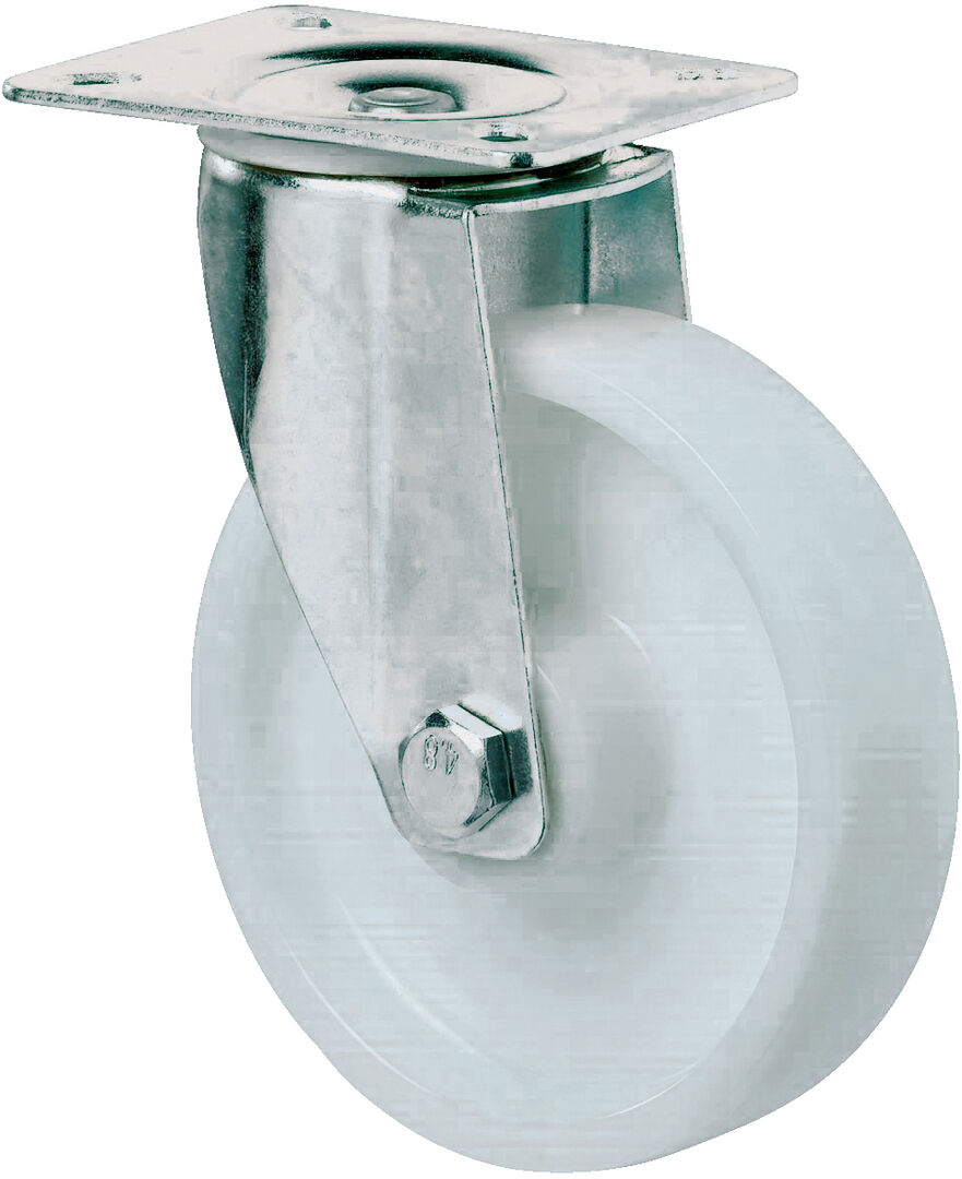 BS ROLLEN Lenkrolle 80mm Stahlblech verzinkt Poly LG. R