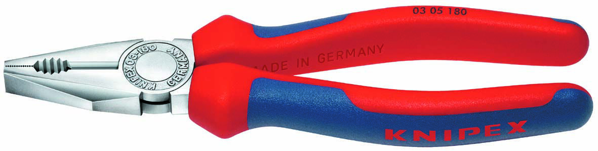 KNIPEX 03 05 160 Kombizange mit Mehrko.-Hülle verchromt 160 mm