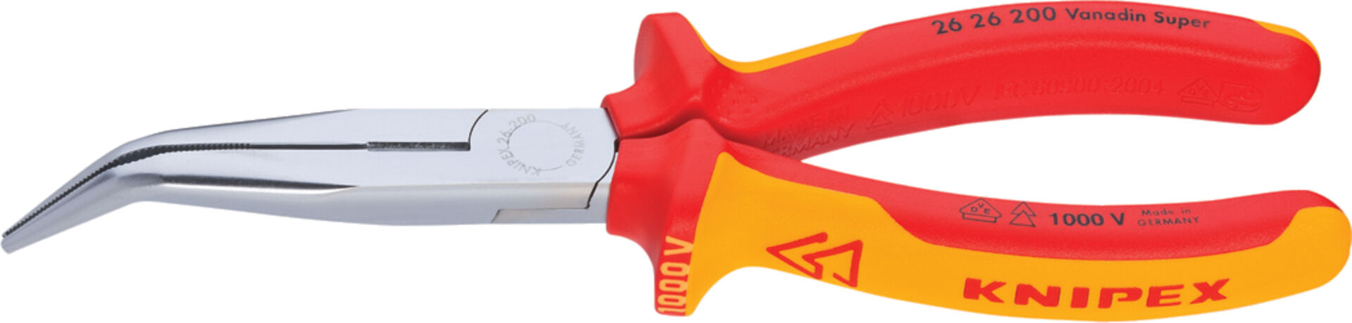 KNIPEX 26 26 200 Flachrundzange Schneide isol. Mehrk. VDE verchr. 200mm KNIPEX 26 26 200 Flachrundzange Schneide isol. Mehrk. VDE verchr. 200mm