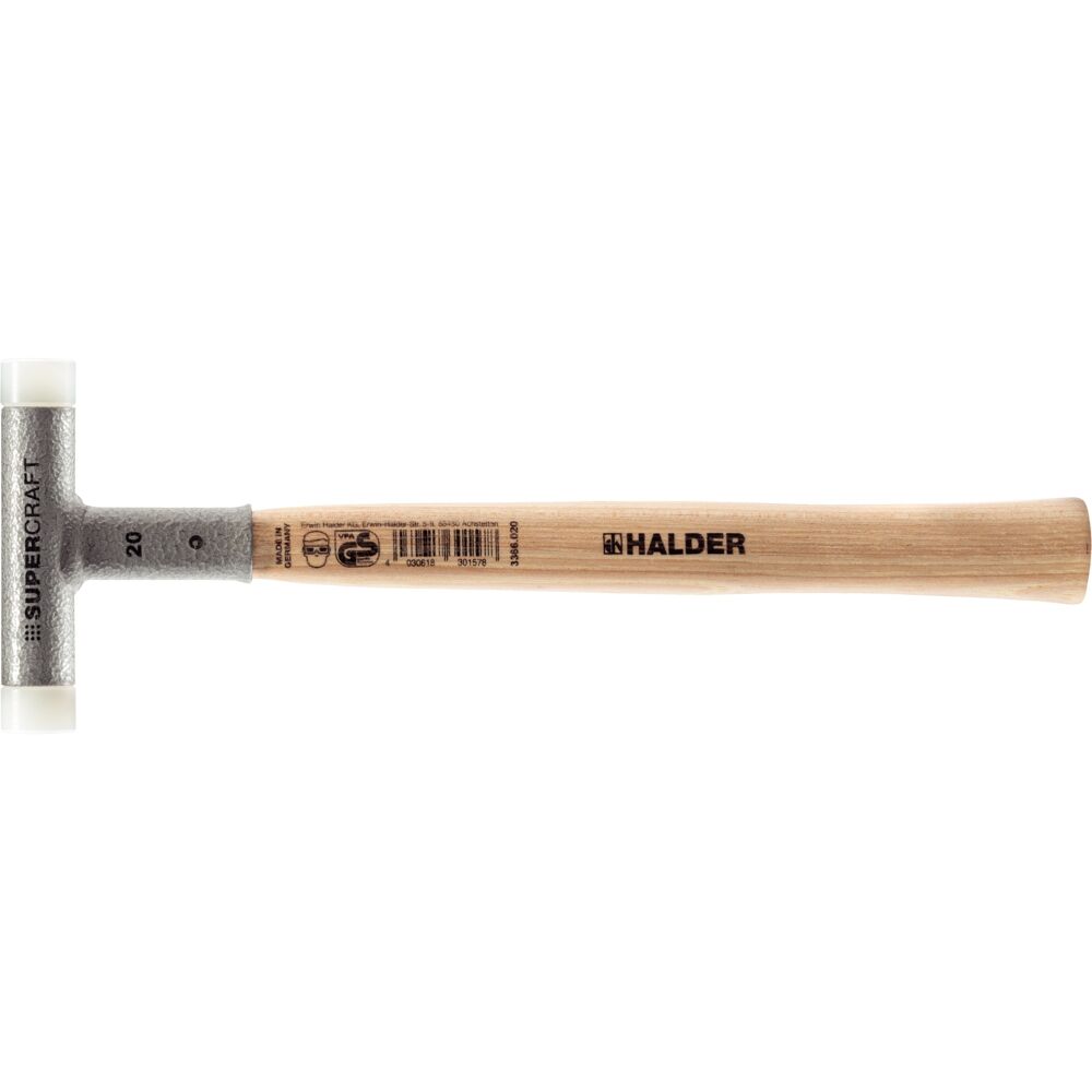 HALDER Schonhammer SUPERCRAFT Hickory-Stiel,Nylon,20 mm,rückschlagfrei