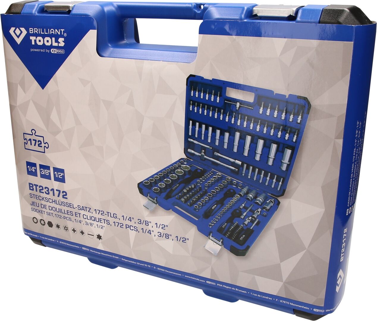 BRILLIANT TOOLS Steckschlüssel-Satz 172-tlg. 1/4" 3/8" 1/2" BRILLIANT TOOLS Steckschlüssel-Satz 172-tlg. 1/4" 3/8" 1/2"
