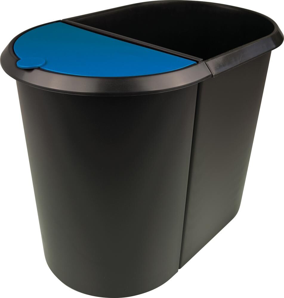 Papierkorb Duo-System schwarz/blau Papierkorb Duo-System schwarz/blau