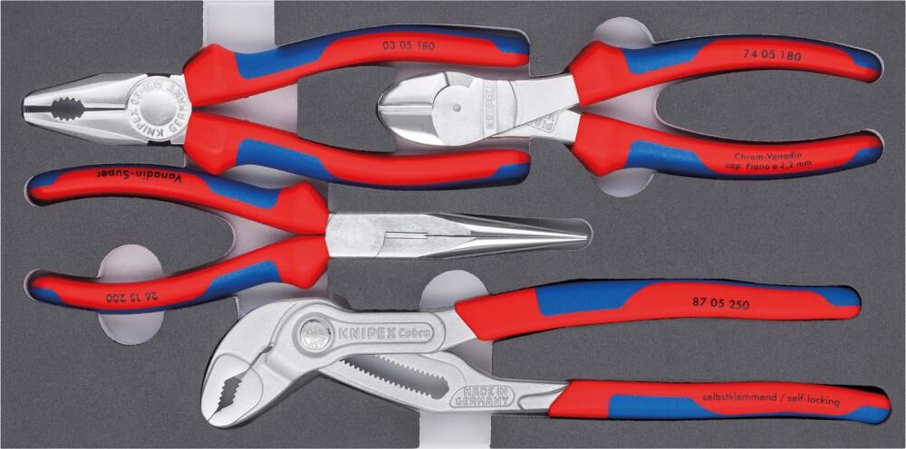 KNIPEX 00 20 01 V17 Zangen-Set in Schaumstoffeinlage KNIPEX 00 20 01 V17 Zangen-Set in Schaumstoffeinlage