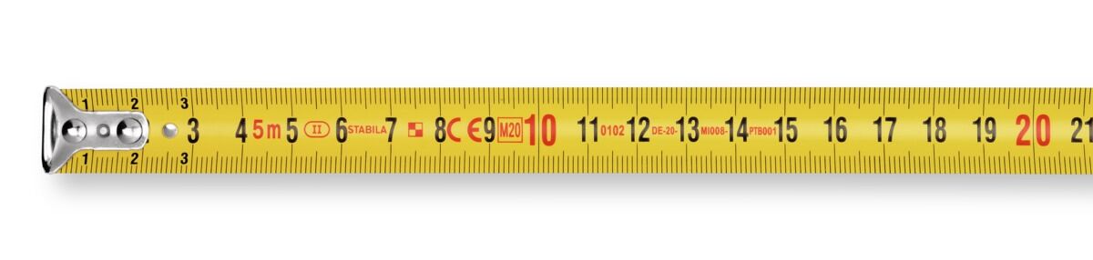 STABILA Taschenbandmaß BM 100, 8m, metrische Skala