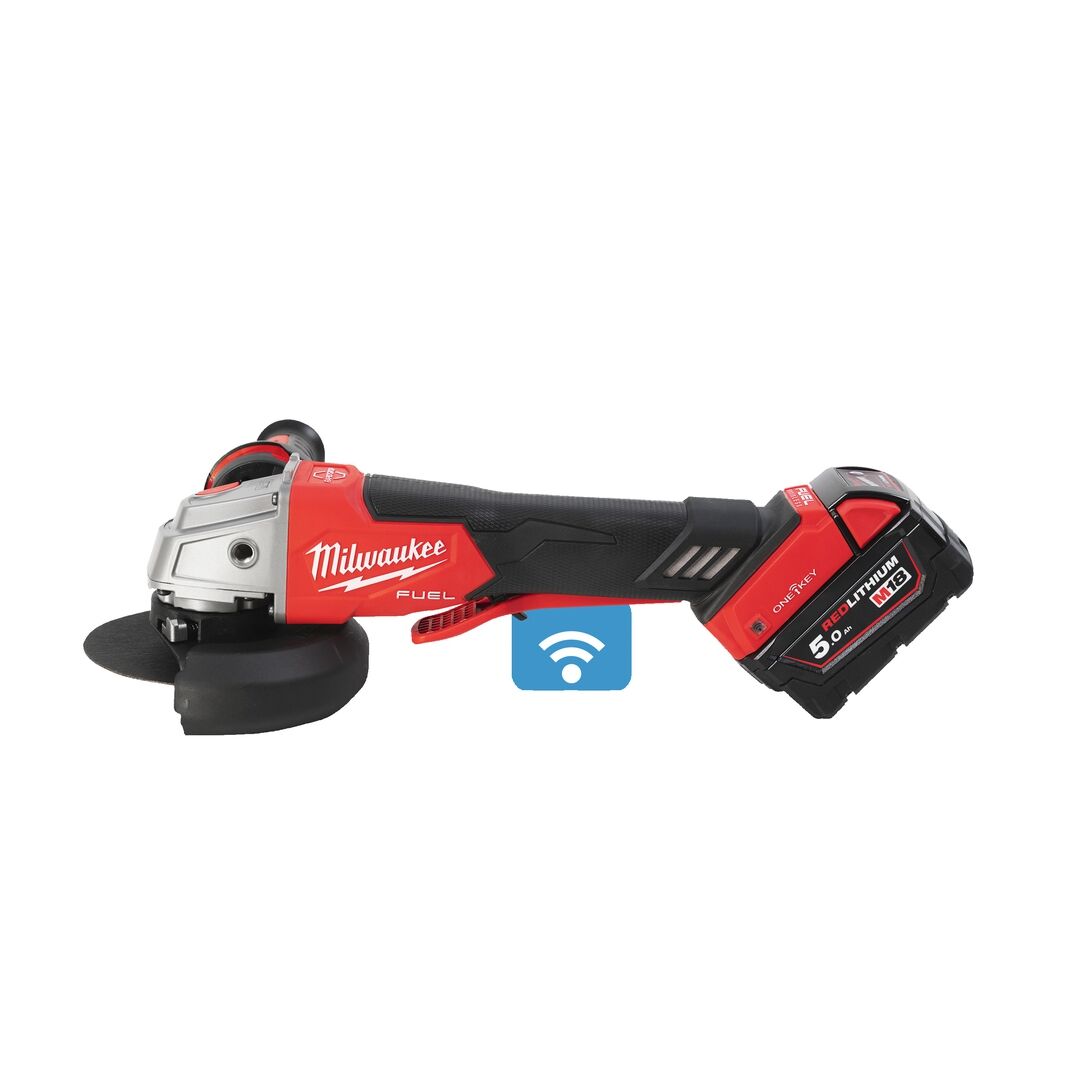 MILWAUKEE Akku-Winkelschleifer M18ONEFSAG125XPDB-502X, 2x5Ah, Ladeg Box MILWAUKEE Akku-Winkelschleifer M18ONEFSAG125XPDB-502X, 2x5Ah, Ladeg Box
