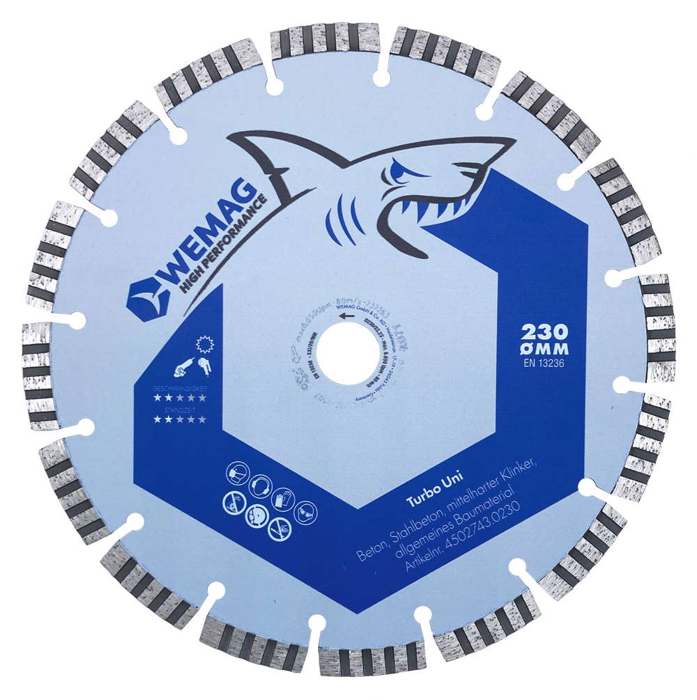 WEMAG-HP Diamant-Trennscheibe TURBO UNI 125x22,23mm, 10 Segmente a 32x2,2x10mm