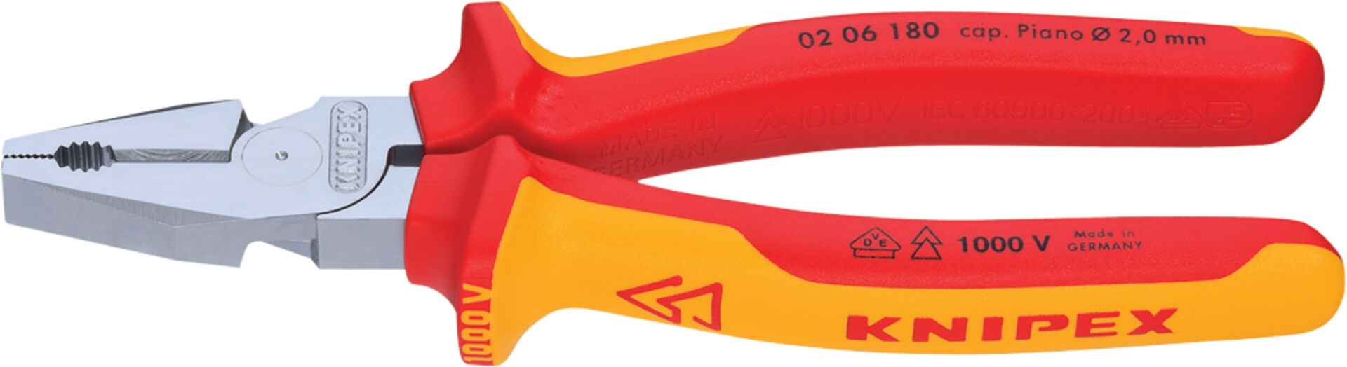 KNIPEX 02 06 225 Kraft-Kombizange isoliert Mehrkohne VDE verch. 225mm KNIPEX 02 06 225 Kraft-Kombizange isoliert Mehrkohne VDE verch. 225mm