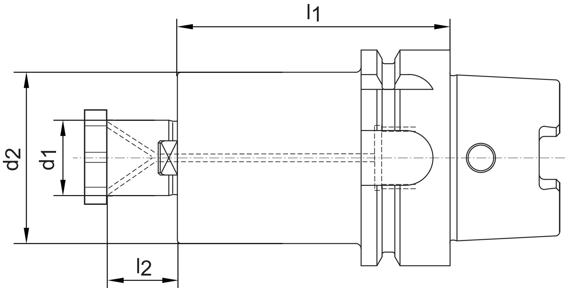 Aufsteckfr.-Dorn D69893A HSK-A 63-16x 50mm  Haimer