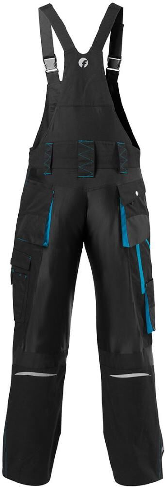 FORTIS Latzhose 24 schwarz/türkis, Gr. 98