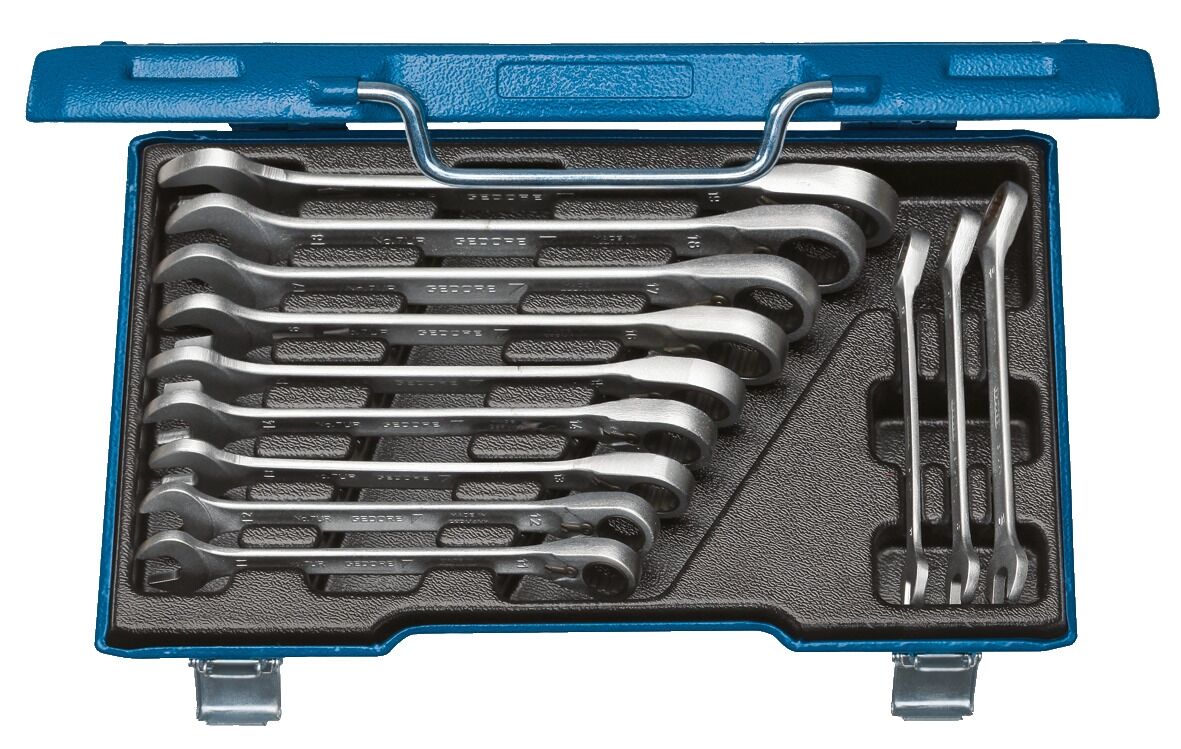 GEDORE Maulschlüsselsatz mit Ringratsche 12-teilig, 7 UR-012, 2297418