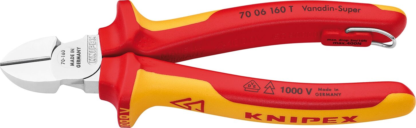 KNIPEX 70 06 160 T Seitenschneider Mehrk. VDE verchr. 160mm KNIPEX 70 06 160 T Seitenschneider Mehrk. VDE verchr. 160mm