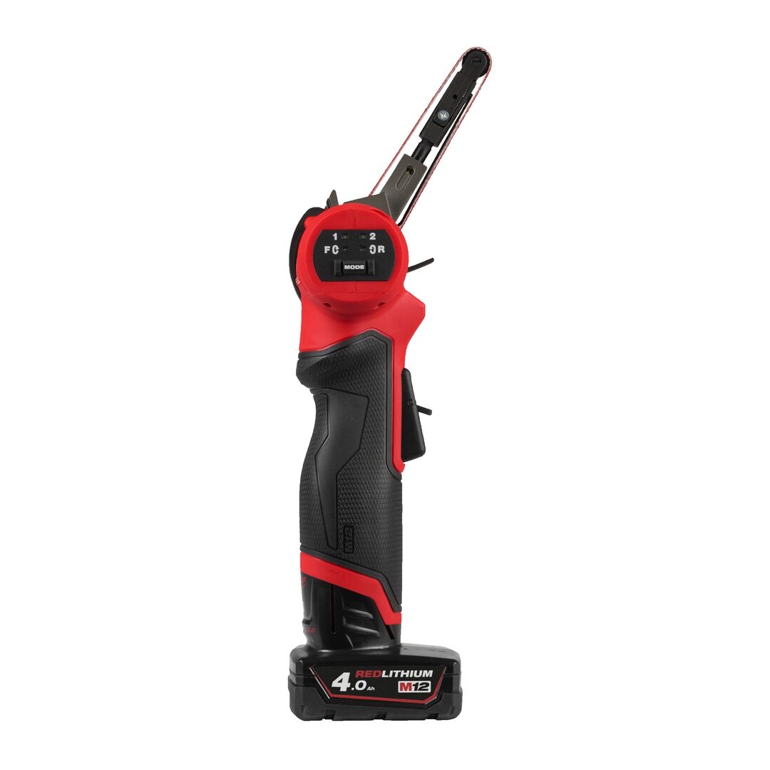MILWAUKEE Akku-Bandfeile M12 FBF10-402B 2x12V/4,0 Ah, Ladegerät, Tasche MILWAUKEE Akku-Bandfeile M12 FBF10-402B 2x12V/4,0 Ah, Ladegerät, Tasche