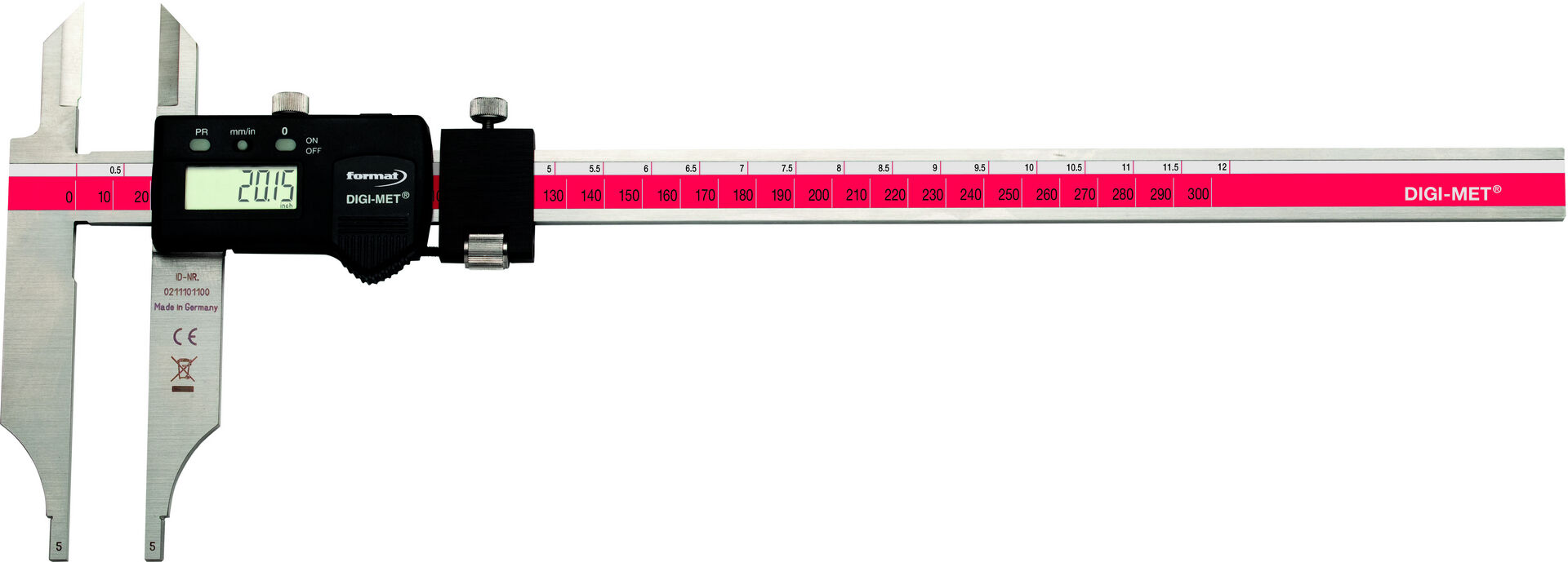 FORMAT digitaler Werkstatt-Messschieber 300 mm mit Feineinstellung