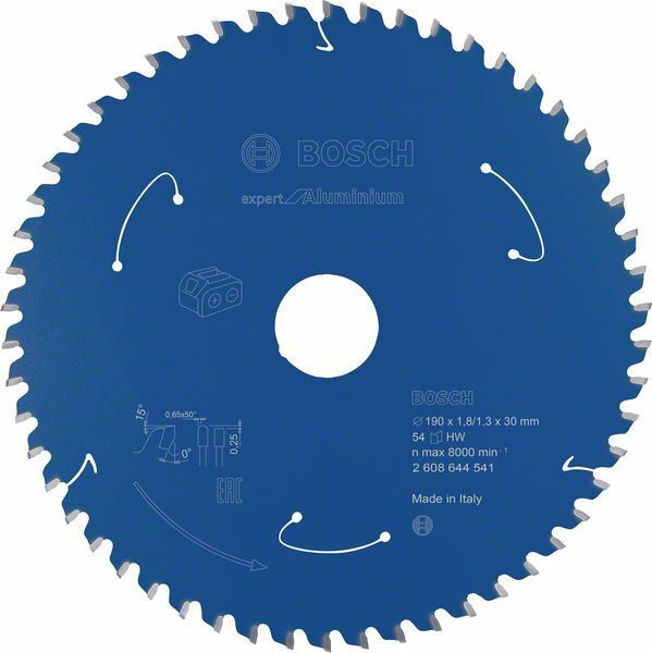 BOSCH Kreissägeblatt Expert for Aluminium 190x30x1,8/1,3mm 54 Z