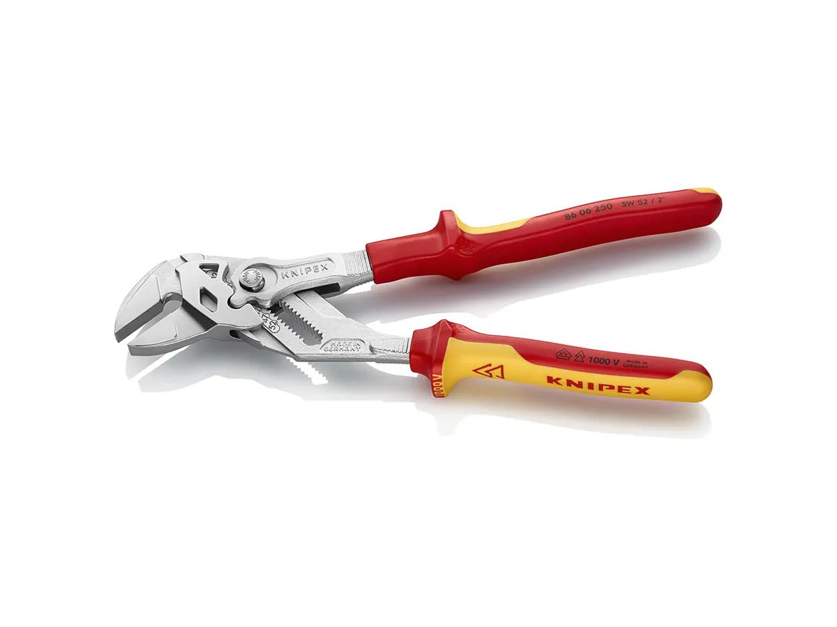 KNIPEX 86 06 250 Zangenschlüssel Mehrk. VDE verchr. 250 mm