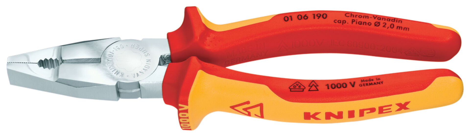 KNIPEX 01 06 160 Kombizange Chrom- Vanadin isol. Mehrk. VDE verchr. 160mm KNIPEX 01 06 160 Kombizange Chrom- Vanadin isol. Mehrk. VDE verchr. 160mm