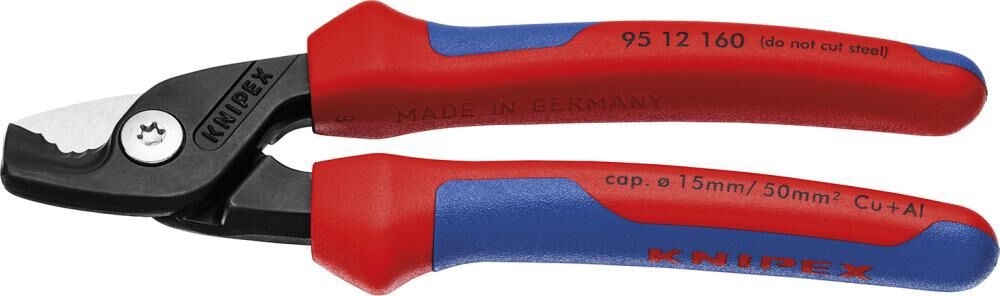 KNIPEX 95 12 160 StepCut Kabelschere mit Mehrkohne-Hülle brüniert 160mm