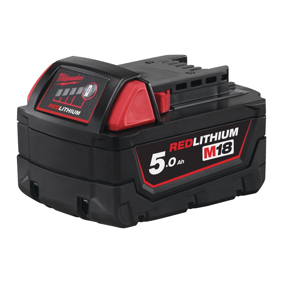MILWAUKEE Akku M18 B5 18 V/5,0 Ah Li-Ion Red MILWAUKEE Akku M18 B5 18 V/5,0 Ah Li-Ion Red