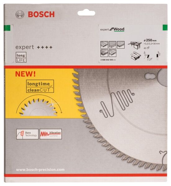 HW Kreissägeblatt Expert 250x30x3.2 40 T WZ  Bosch
