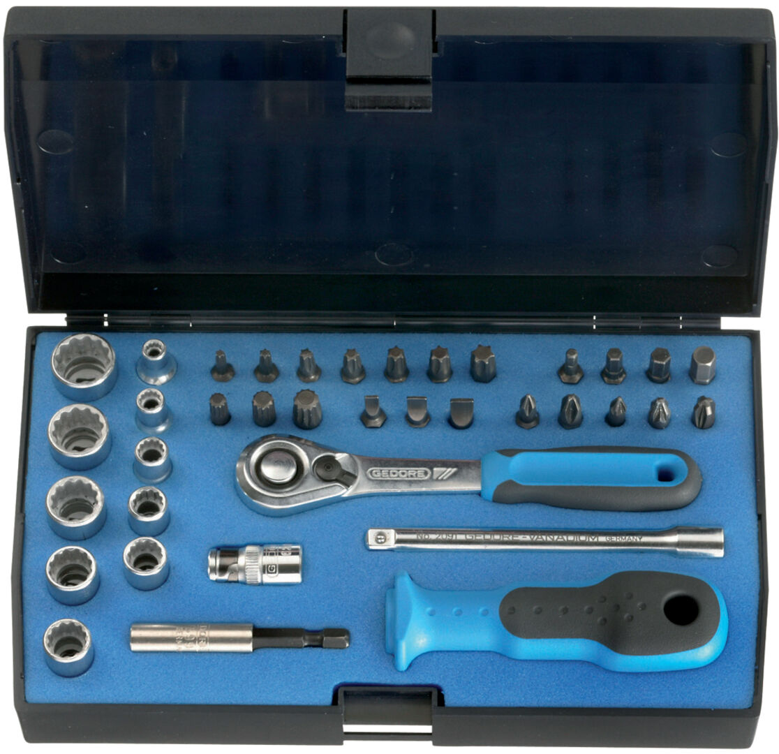 GEDORE Steckschlüssel-Satz 1/4" 37-tlg UD-IN-IS-PH-PZ-TX, D 20 KAU-20, 2010348