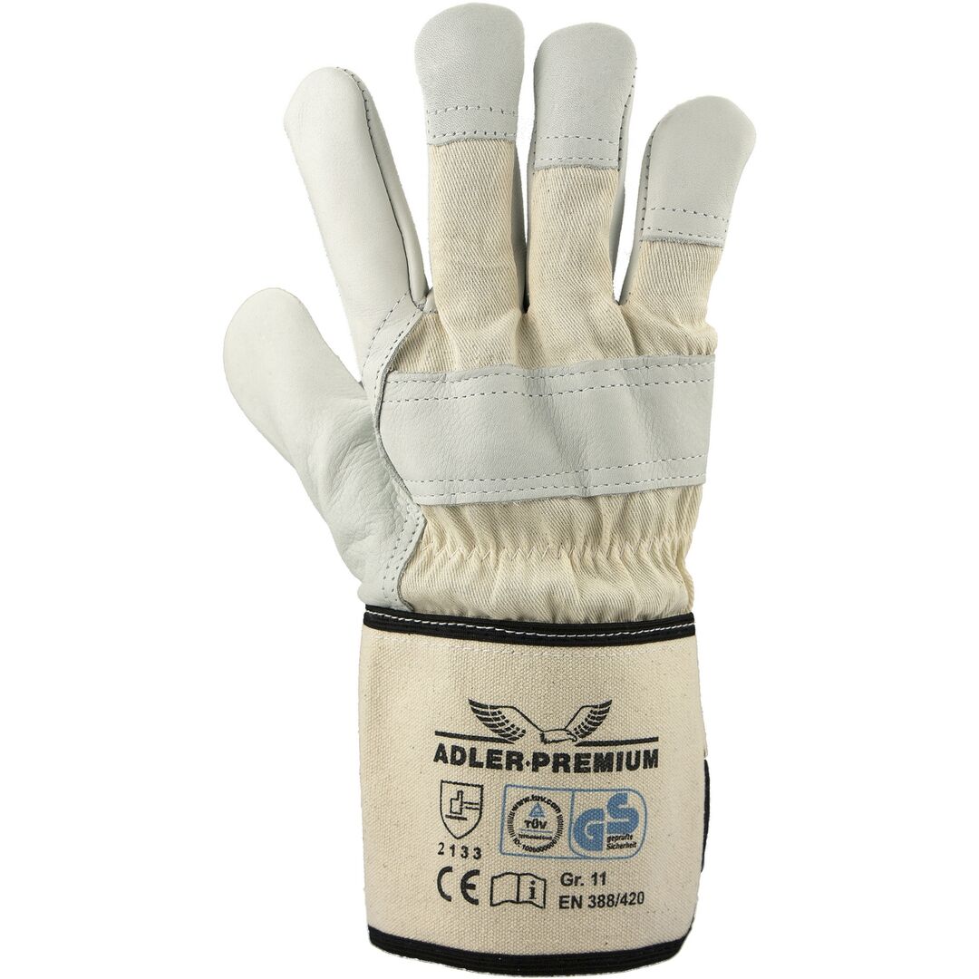 Top Rindvolllederhandschuh ADLER Premium EN 388(2.2.4.3) natur, Gr. 10