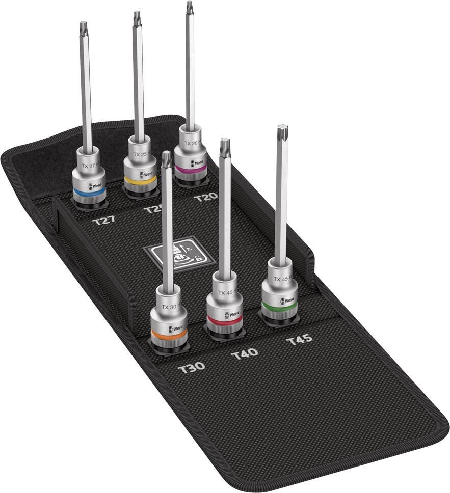 WERA Schraubend.-Eins.Grt.1/2" 6tlg Tx Haltef.lang