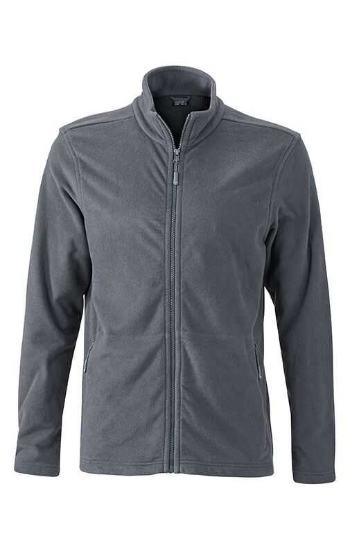 JN Mens Basic Fleece Jacket JN766 100%PES, carbon, Größe L
