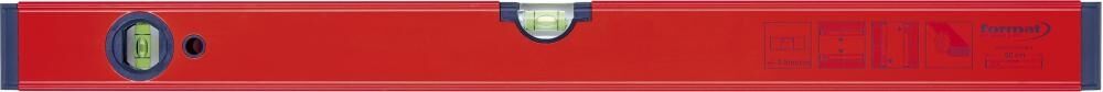 FORMAT Magnet-Wasserwaage Leichtmetall rot pulverbeschichtet 80cm FORMAT Magnet-Wasserwaage Leichtmetall rot pulverbeschichtet 80cm