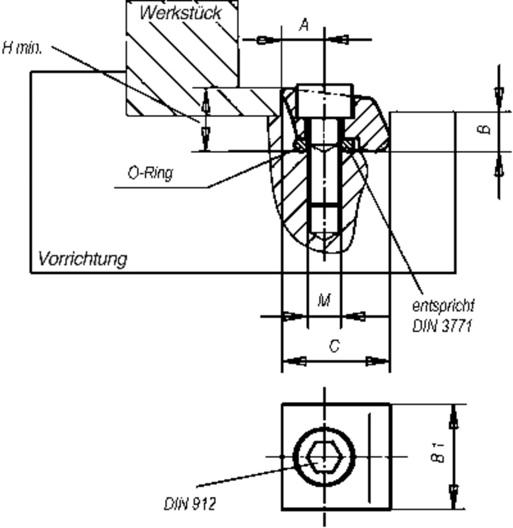 Spannklemme Pitbull Messerkante Stahl 37,5 kn IBT