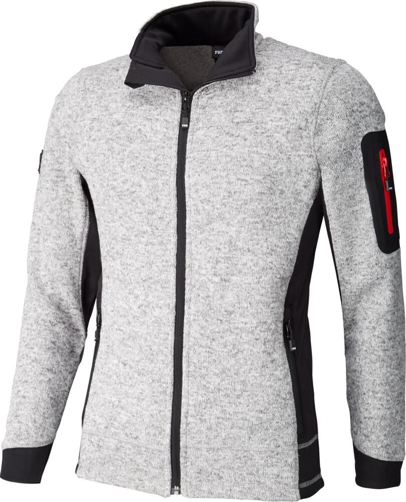 FHB Strickjacke Christoph, 280 g/qm Gr. M, grau/schwarz, 79595