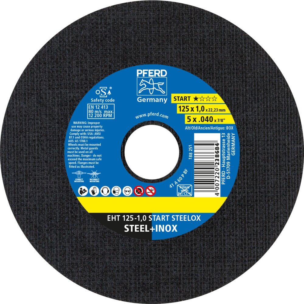 PFERD Trennscheibe für Stahl/ Edelstahl 125x1,0 A 60 PFERD Trennscheibe für Stahl/ Edelstahl 125x1,0 A 60