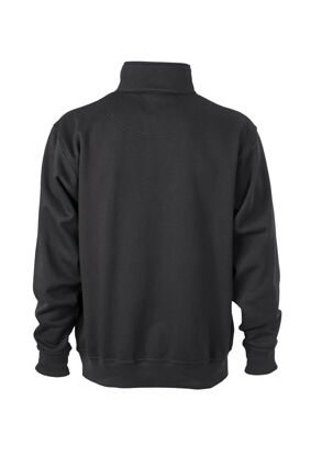 JN Workwear Half Zip Sweat JN831 70%BW/30%PES, black, Größe 2XL