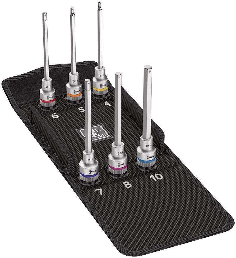 WERA Schraubend.-Eins.Grt.1/2" 6tlg. i 6kt. HF lang WERA Schraubend.-Eins.Grt.1/2" 6tlg. i 6kt. HF lang