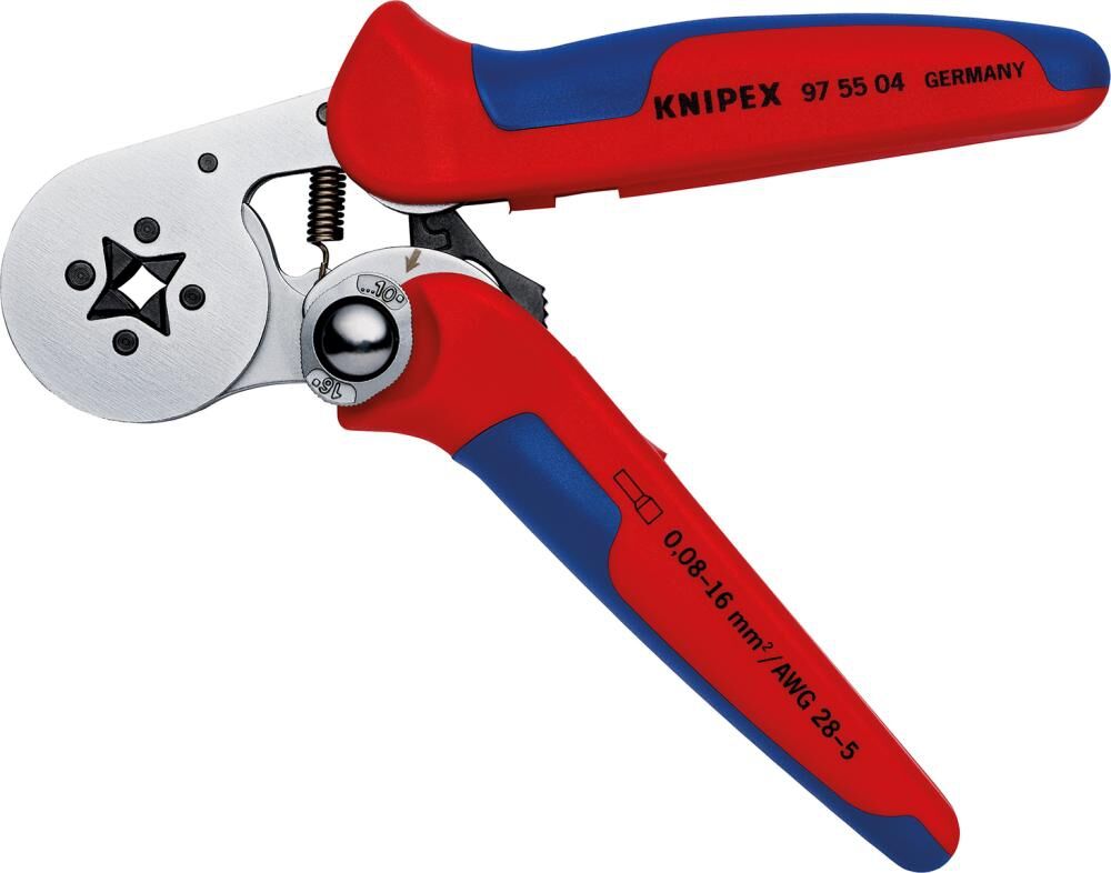 KNIPEX 97 55 04 Selbsteinstellende Crimpzange f. Aderendhülsen verc. 180 mm